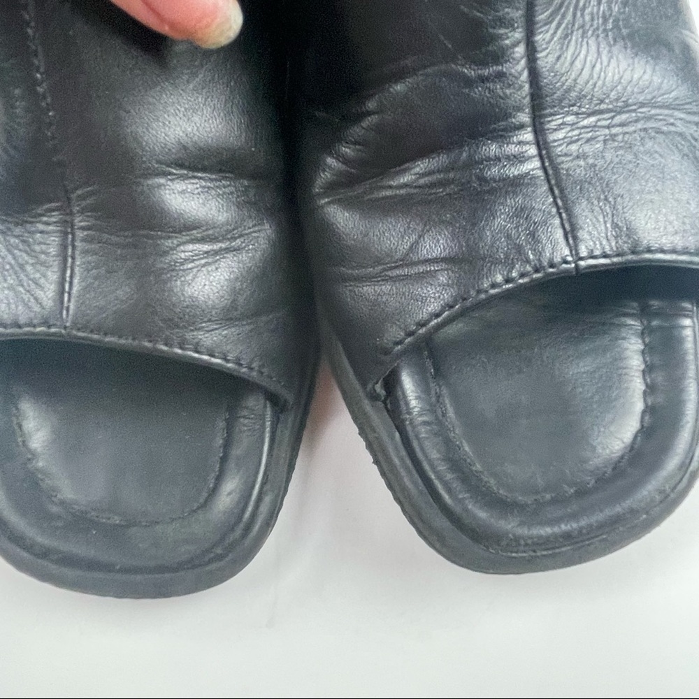 ECCO All Black Open Toe Comfort Sandal Size 4.5 - Picture 3 of 10